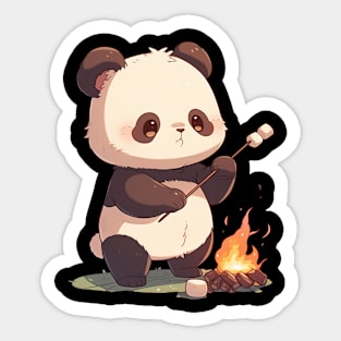 Panda Eating Marshmallows - Panda Bear Japanese Sticker